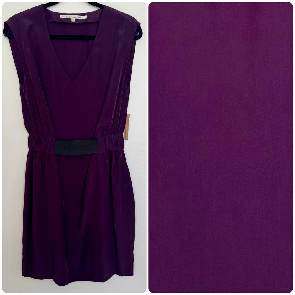 RACHEL Rachel Roy Sleeveless V-neck Mini Dress in Deep Purple